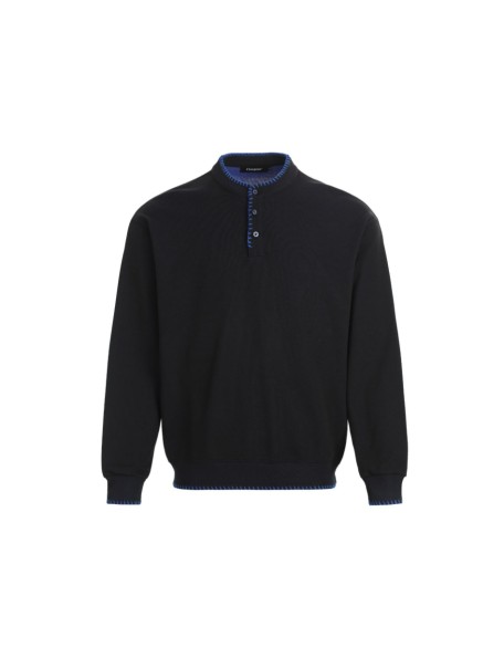 Retro Hand-Stitched Henley Casual Long-Sleeve Top