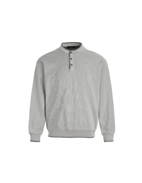 Retro Hand-Stitched Henley Casual Long-Sleeve Top